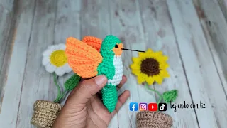 colibrí a crochet amigurumi paso a paso facil de tejer