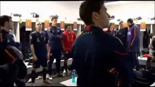 Vestuario de España antes de la final del Mundial