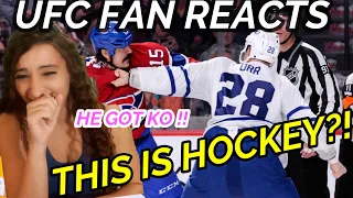 UFC Fan Reacts #NHL Fights For First Time