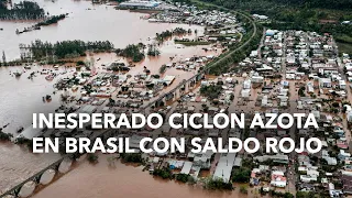 Inesperado ciclón azota en Brasil con saldo rojo