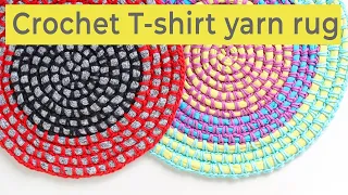 Crochet a round T-shirt yarn rug