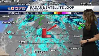 WATCH: Showers Continue Into Saturday With Heavier Rain In Mountains