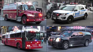 [Compilation] FDNY Fire Trucks, NYPD Police Cars, EMS and Emergency Vehicles Responding