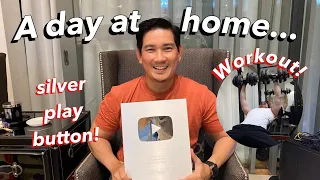 A NORMAL DAY AT HOME: PLAY BUTTON UNBOXING, WORK OUT, ETC! | RICHARD YAP