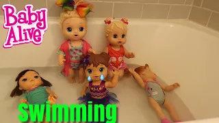 BABY ALIVE Swimming With Mermaid Pool Party baby alive videos
