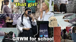 How to become 'THAT GIRL' at School✏️📖🎀#thatgirl #schoolmorningroutine #tips #studyvlog #grwm