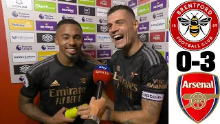 Gabriel Jesus & Granit Xhaka's Reaction to  Brentford FC 0-3 Arsenal I Post Match Interview