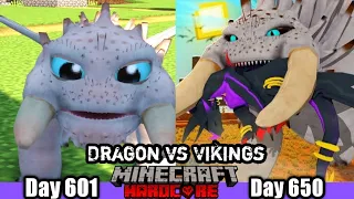 I Survived 650 Days in Dragon vs Vikings in Minecraft Hardcore