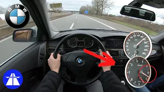 BMW E60 530i TOP SPEED ON AUTOBAHN TEST DRIVE MAX ACCELERATION (NO LIMIT)
