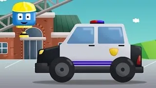 Masina de Politie - Tom & Matt camionul de constructii | desene de constructii pentru copii