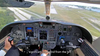 CITATIONJ JET CJ1 - IFR FLIGHT and CROSSWIND LANDING!