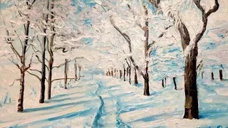 Oil Painting Winter landscape!