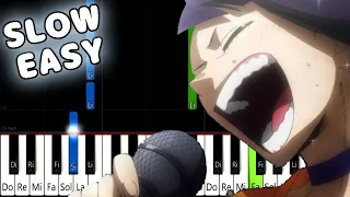 My Hero Academia 4th Season EP 23 Insert Song - Hero too - SLOW EASY Piano Tutorial [animelovemen]