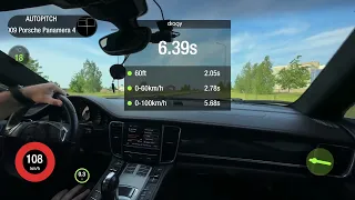 Porsche Panamera 4S 4.8i AT 4WD 2009. 0-100 acceleration.