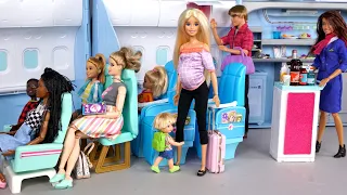 Barbie Doll Family Toddler Airport Travel Routine