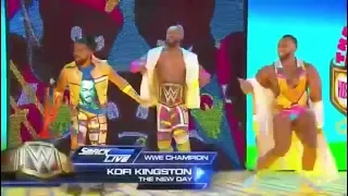 Kofi Kingston 1st entrance as WWE Champion || Smackdown 9 april 2019