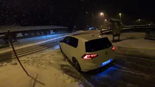 VW Golf 7R 360HP POV Night Drive on the SNOW