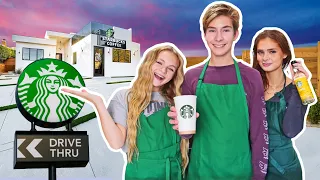 We Opened Our Own STARBUCKS At Home! **How to Make Coffee**🥤❤️ | Sawyer Sharbino