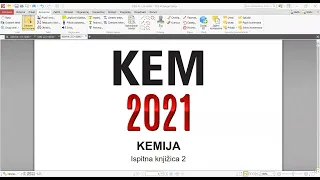 Matura 2021 - Kemija (Ispitna knjižica 2, zadaci 1 do 8)