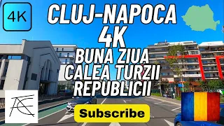 Cluj-Napoca 4k,  Strada Buna Ziua, Calea Turzii, Republicii. Driving Cluj-Napoca, Romania. CLUJ4K