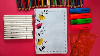 Easy Border Design for notebook and project file| Notebook Design