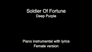 Soldier Of Fortune - Deep Purple (piano KARAOKE FEMALE version)
