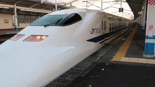 ７００系ひかり４４１号博多行発車（福山駅１番のりば）