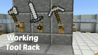 Minecraft: How to make a Working Tool Rack! in Minecraft PE | No mods No addons