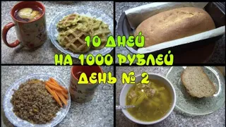 10 ДНЕЙ НА 1000 РУБЛЕЙ. ДЕНЬ 2. Кабачковые вафли/испекла хлеб/купила МАСЛО)/супчик на позвонках)