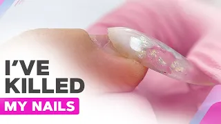 Doing My Own Nails | Gel Nail Extension | Trendy Shell Nail Art