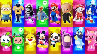 Oddbods Bubbles All Video Megamix 🆚 Cocomelon Friends 🆚 Bluey Bingo 🆚 Super Mario 🎶 Who Will Win?