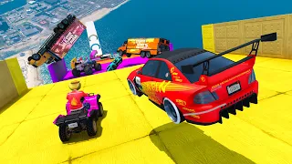 LA MEJOR MEGA RAMPA DEL MUNDO PERO CON COCHES MUY GRANDES!! - GTA 5 ONLINE