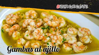 Gambas al ajillo. Restaurante Sacromonte.