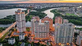 Residential complex Scarlet Sails. Schukino district, Moscow [Drone 4K 60fps]