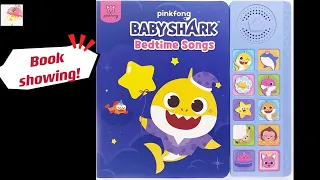 Book showing Pinkfong Baby shark Bedtime songs｜碰碰狐音乐绘本｜儿童音乐书