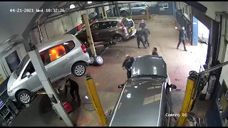 Welding gone wrong.... Car catches fire