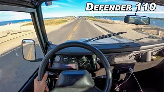 1988 Land Rover Defender 110 - Driving Martha's Vineyard in the V8 British Icon (POV Binaural Audio)