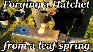 Blacksmithing - Forging a Hatchet from a Leaf Spring | Iron Wolf Industrial