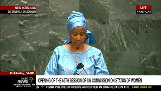 Phumzile Mlambo-Ngcuka addresses the opening of the UN Commission on Status of Women