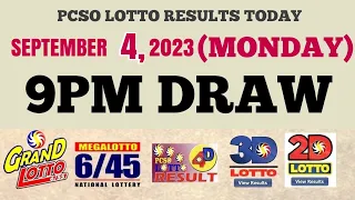 Lotto Result Today 9pm Draw September 4, 2023 6/55 6/45 4D Swertres Ez2 PCSO