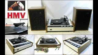 Vintage HMV TR-10R 4 Speed Turntable with Radio and Speakers (Made in Great Britain)