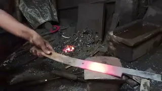 Knife Making - Making a Super Sharp Kurbani Knife From Rusted Leaf Spring-8