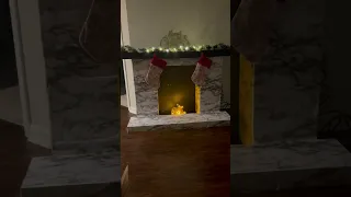 DIY Faux Cardboard Fireplace for Christmas