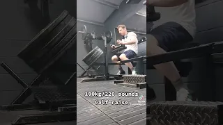 100kg / 220 pound seated Calf raises (I kept this song on because it was funny 🤣)