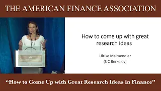 How to Come Up with Great Research Ideas in Finance