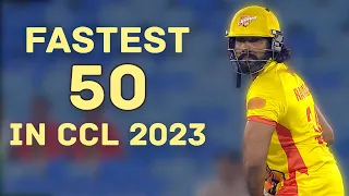 Chennai Rhinos Ramana Scored Fastest 50 in CCL | Mumbai Heroes | Match 2 | #A23Rummy #HappyHappyCCL