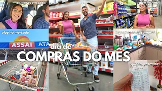 COMPRAS DO MÊS NO ASSAÍ ATACADISTA: Vlog no mercado, organização das compras e quanto gastamos