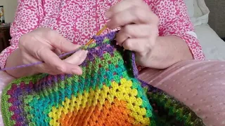 #watchmecrochet Crochet Blanket using Yarnspirations Caron Skinny Cakes Yarn ~ Rainbow