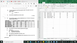 Solving Exams Excel Practical Question