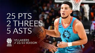 Devin Booker 25 pts 2 threes 5 asts vs Lakers 22/23 season